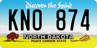 ND license plate KNO874