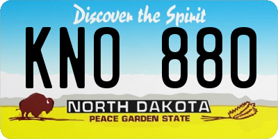 ND license plate KNO880