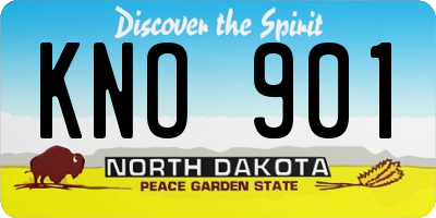 ND license plate KNO901