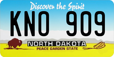 ND license plate KNO909