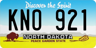 ND license plate KNO921