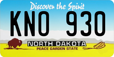ND license plate KNO930