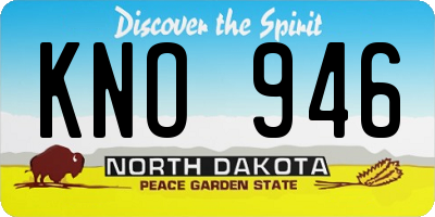 ND license plate KNO946