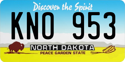 ND license plate KNO953