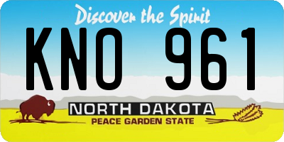 ND license plate KNO961