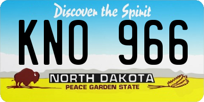 ND license plate KNO966