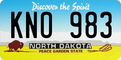 ND license plate KNO983