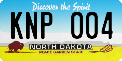 ND license plate KNP004