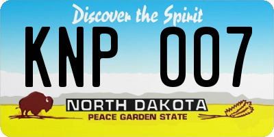 ND license plate KNP007
