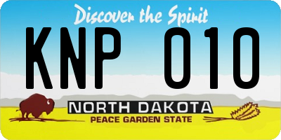 ND license plate KNP010