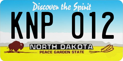 ND license plate KNP012