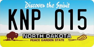 ND license plate KNP015