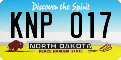ND license plate KNP017