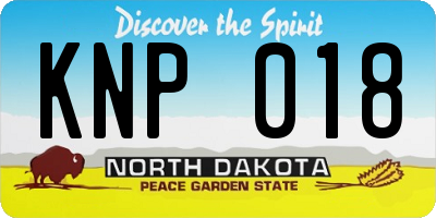 ND license plate KNP018