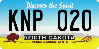 ND license plate KNP020