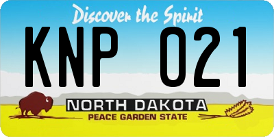ND license plate KNP021