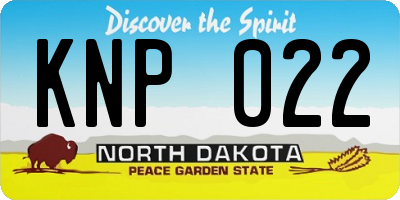 ND license plate KNP022