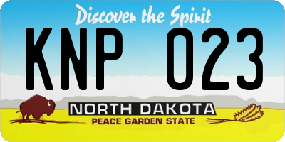 ND license plate KNP023