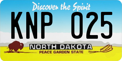 ND license plate KNP025