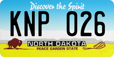 ND license plate KNP026