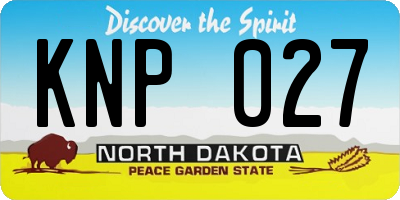 ND license plate KNP027