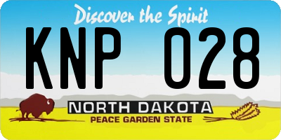 ND license plate KNP028