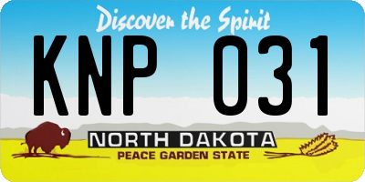ND license plate KNP031