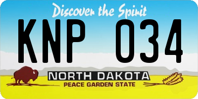 ND license plate KNP034