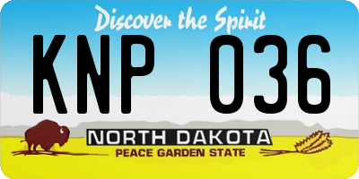 ND license plate KNP036
