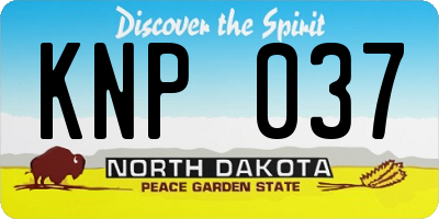ND license plate KNP037