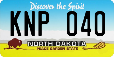 ND license plate KNP040