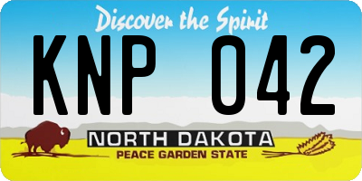 ND license plate KNP042