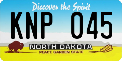 ND license plate KNP045