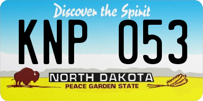 ND license plate KNP053