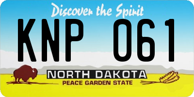 ND license plate KNP061