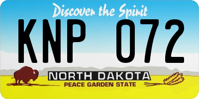 ND license plate KNP072
