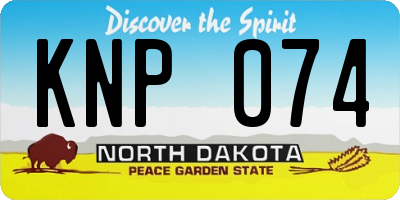 ND license plate KNP074
