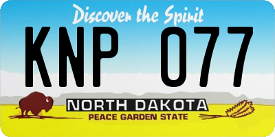 ND license plate KNP077