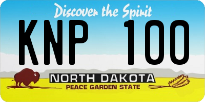 ND license plate KNP100