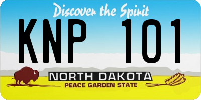 ND license plate KNP101