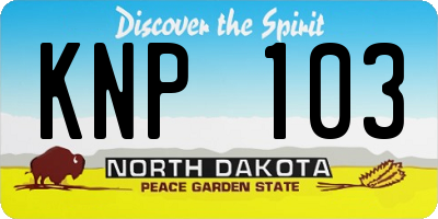 ND license plate KNP103