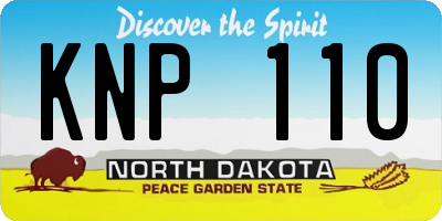ND license plate KNP110