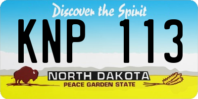 ND license plate KNP113