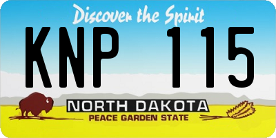 ND license plate KNP115