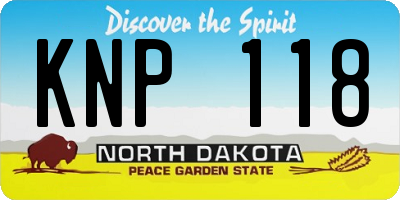 ND license plate KNP118