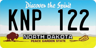 ND license plate KNP122