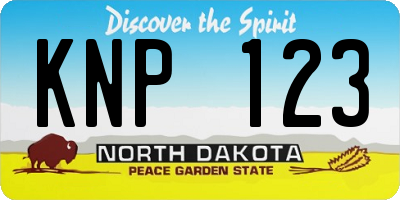 ND license plate KNP123