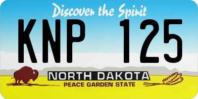ND license plate KNP125