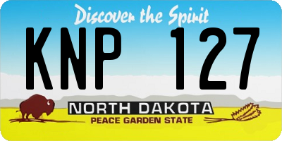 ND license plate KNP127