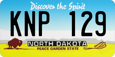 ND license plate KNP129